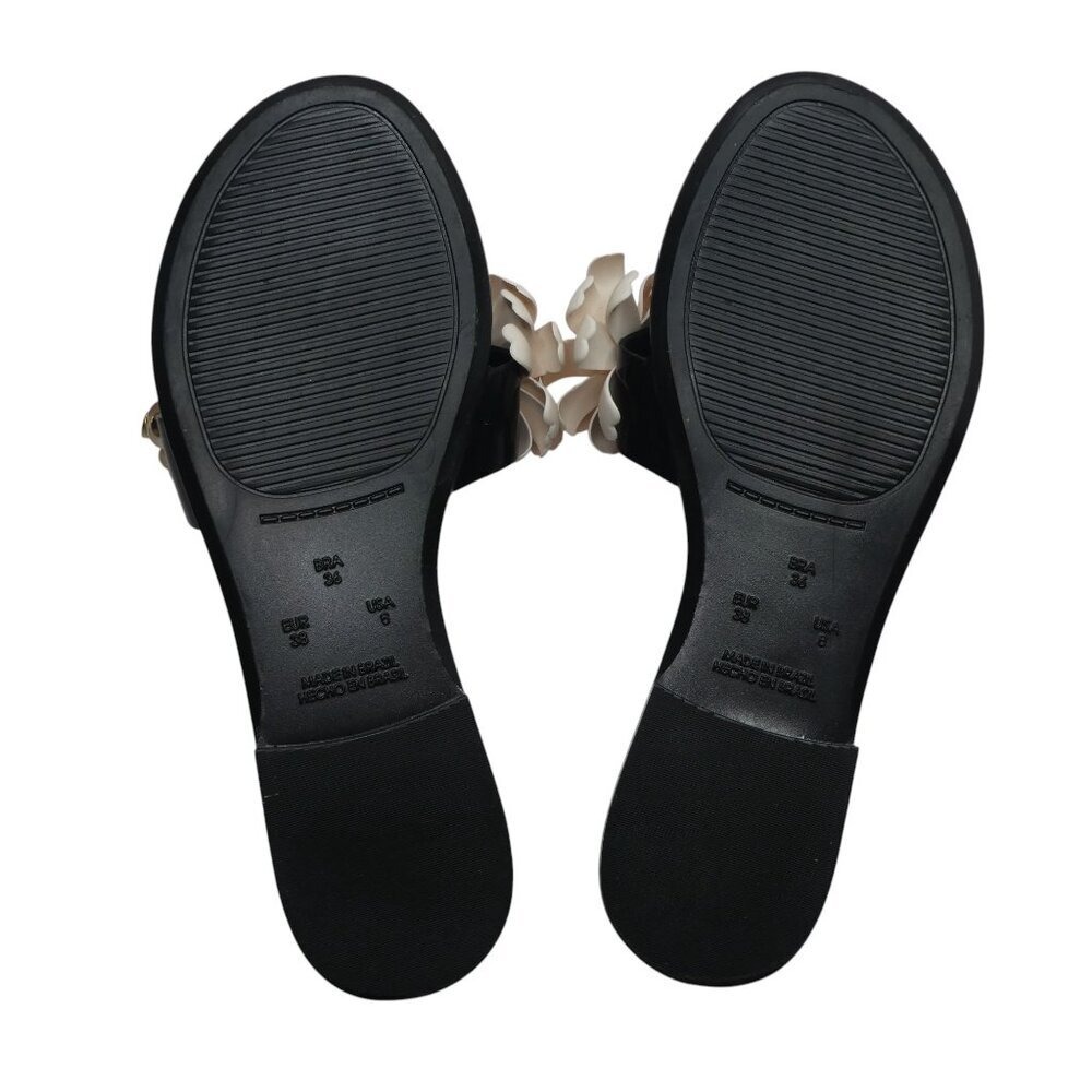Kate Spade Jaylee Floral Ladybug Jelly Slide Sandals Womens Size 6 Black White - Picture 11 of 14
